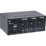 InLine KVM Desktop Switch, 2-fach, Dual Monitor, DP+HDMI, 4K, USB 3.0, Audio