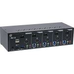 InLine KVM Desktop Switch, 4-fach, Dual Monitor, DP + HDMI, 4K, USB 3.0, Audio