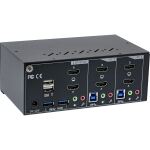 InLine KVM Desktop Switch, 2-fach, Dual Monitor, HDMI, 4K, USB 3.0, Audio
