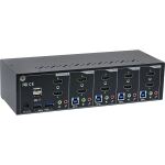 InLine KVM Desktop Switch, 4-fach, Dual Monitor, HDMI, 4K, USB 3.0, Audio