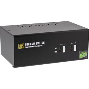 InLine KVM Desktop Switch, 2x, Dual-Monitor DisplayPort 1.2, 4K, USB 2.0, Audio