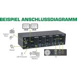 InLine KVM Desktop Switch, 4-fach, Dual-Monitor DP 1.2, 4K, USB 3.0, Audio