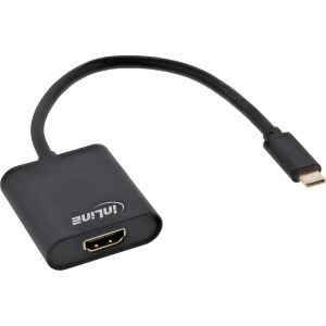 InLine USB Display Konverter, USB-C Stecker zu HDMI Buchse 4K/60Hz, schwarz