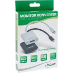InLine USB Display Konverter, USB-C Stecker zu DisplayPort 4K/60Hz schwarz