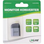 InLine USB Display Konverter, USB-C Stecker zu DisplayPort Buchse 8K60Hz