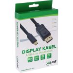 InLine USB Display Kabel, USB-C Stecker zu DisplayPort Stecker, 3m