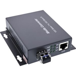InLine Netzwerk Media Konverter 10Gb/s TP zu SFP+ LWL (für LC Duplex), SM, 10km