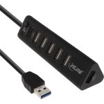 InLine Smart Hub, 7-fach USB 3.2 Gen.1 / 2.0 Hub mit Schnelllade-Anschluss
