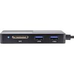 InLine USB 3.2 Multi Cardreader Hub, SD/TF/MS/XD/CF, 3-Port USB-A, Dual