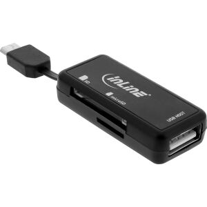 InLine OTG Card Reader Dual Flex, für SD+microSD, mit USB Buchse+2 Kartenslots
