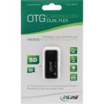 InLine OTG Card Reader Dual Flex, für SD+microSD, mit USB Buchse+2 Kartenslots