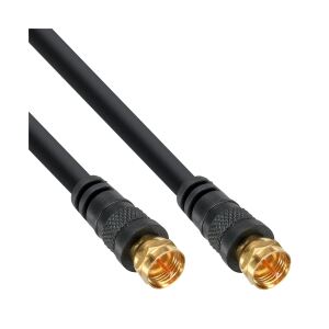 InLine SAT-Anschlusskabel, 2x geschirmt, 2x F-Stecker, >85dB, schwarz, 10m