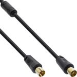 InLine Antennenkabel Premium, 2x geschirmt, mit Filter, >85dB, schwarz, 1m