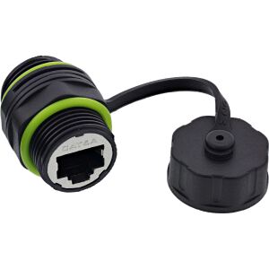 InLine Patchkabelkupplung, mini, Cat.6A, IP68, geschirmt, 2x RJ45 Buchse