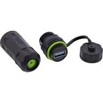 InLine USB-A-Kabelkupplung, kurz, IP68, 2x USB-A Buchse, geschirmt