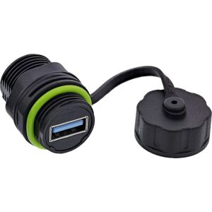 InLine USB-A-Kabelkupplung, mini, IP68, geschirmt, 2x USB-A Buchse