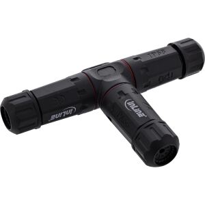 InLine Netzkabelkupplung, IP68, 3pol, 3-Wege, M20, schwarz