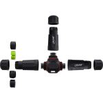 InLine Netzkabelkupplung, IP68, 3pol, 3-Wege, M20, schwarz