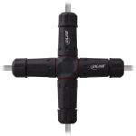 InLine Netzkabelkupplung, IP68, 3pol, 4-Wege, M20, schwarz