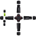 InLine Netzkabelkupplung, IP68, 3pol, 4-Wege, M20, schwarz