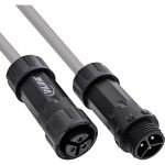 InLine Netzkabelkupplung, IP68, 3pol, Stecker/Buchse, M20, schwarz