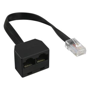 InLine ISDN Verteiler, 1xRJ45 ST / 2xRJ45 BU, (8P8C) o. Endwiderstände, 0,15m