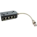 InLine ISDN Verteiler, 8x RJ45 Buchse, mit Endwiderständen, schwarz, 15 cm