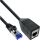 InLine RJ45 Schnittstellenschutz Cat.6A S/FTP, RJ45 St./Bu., schwarz, 0,2m