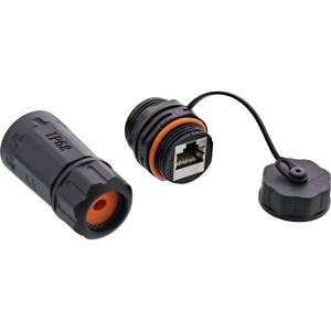 InLine Patchkabelkupplung, RJ45 Cat.6A, IP68, für Industrie, mit Staubkappe