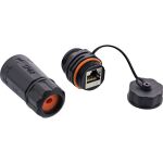 InLine Patchkabelkupplung, RJ45 Cat.6A, IP68, für Industrie, mit Staubkappe