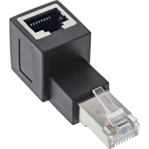 InLine Patchkabel-Adapter Cat.6A, RJ45 Stecker/Buchse, 90° nach oben gewinkelt