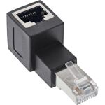 InLine Patchkabel-Adapter Cat.6A, RJ45 Stecker/Buchse, 90° nach oben gewinkelt