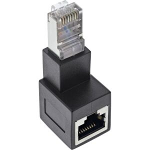 InLine Patchkabel-Adapter Cat.6A, RJ45 Stecker/Buchse, 90° nach unten gewinkelt