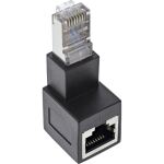 InLine Patchkabel-Adapter Cat.6A, RJ45 Stecker/Buchse, 90° nach unten gewinkelt