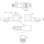 InLine Patchkabel-Adapter Cat.6A, RJ45 Stecker/Buchse, 90° nach unten gewinkelt