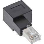 InLine Patchkabel-Adapter Cat.6A, RJ45 Stecker/Buchse, 90° rechts gewinkelt