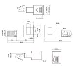 InLine Patchkabel-Adapter Cat.6A, RJ45 Stecker/Buchse, 90° rechts gewinkelt