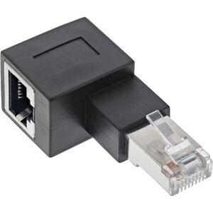 InLine Patchkabel-Adapter Cat.6A, RJ45 Stecker/Buchse, 90° nach links gewinkelt