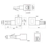 InLine Patchkabel-Adapter Cat.6A, RJ45 Stecker/Buchse, 90° nach links gewinkelt