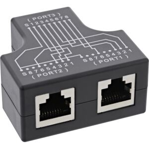 InLine Cat.5e STP T-Adapter (Port-Doppler), RJ45 Buchse an 2x RJ45 Buchse