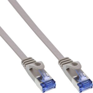 InLine Patchkabel flach, U/FTP, Cat.6A, grau, 0,5 m