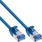 InLine Patchkabel slim, U/FTP PiMf, Cat.6A, blau, 0,3 m