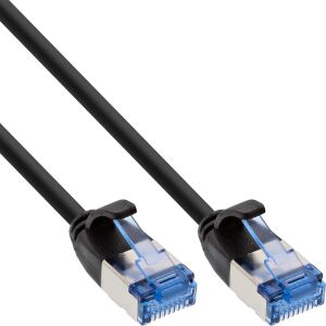 InLine Patchkabel slim, U/FTP PiMf, Cat.6A, schwarz, 0,3m