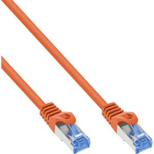 InLine Patchkabel, Cat.6A, S/FTP, TPE (LSZH), CCA, orange, 1m