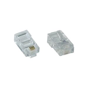 InLine Modularstecker 8P4C RJ45 zum Crimpen auf Flachkabel (ISDN) 100er Pack