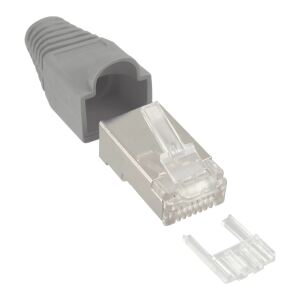 InLine Crimpstecker RJ45 geschirmt, Knickschutz grau, 10er Pack