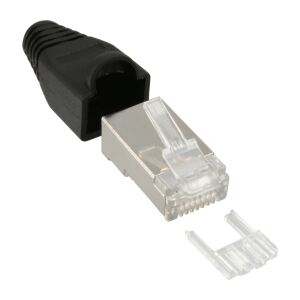 InLine Crimpstecker RJ45 geschirmt, Knickschutz schwarz, 100er Pack