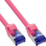 InLine Patchkabel Slim, Cat.6A, S/FTP, TPE (LSZH) flexibel, PoE, magenta, 1m