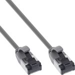 InLine Patchkabel slim, U/FTP, Cat.8.1, TPE halogenfrei, grau, 0,5m