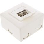 InLine Cat.6 Anschlussdose, AP/UP 2x RJ45 Buchse, RAL9010, weiß, waagerecht